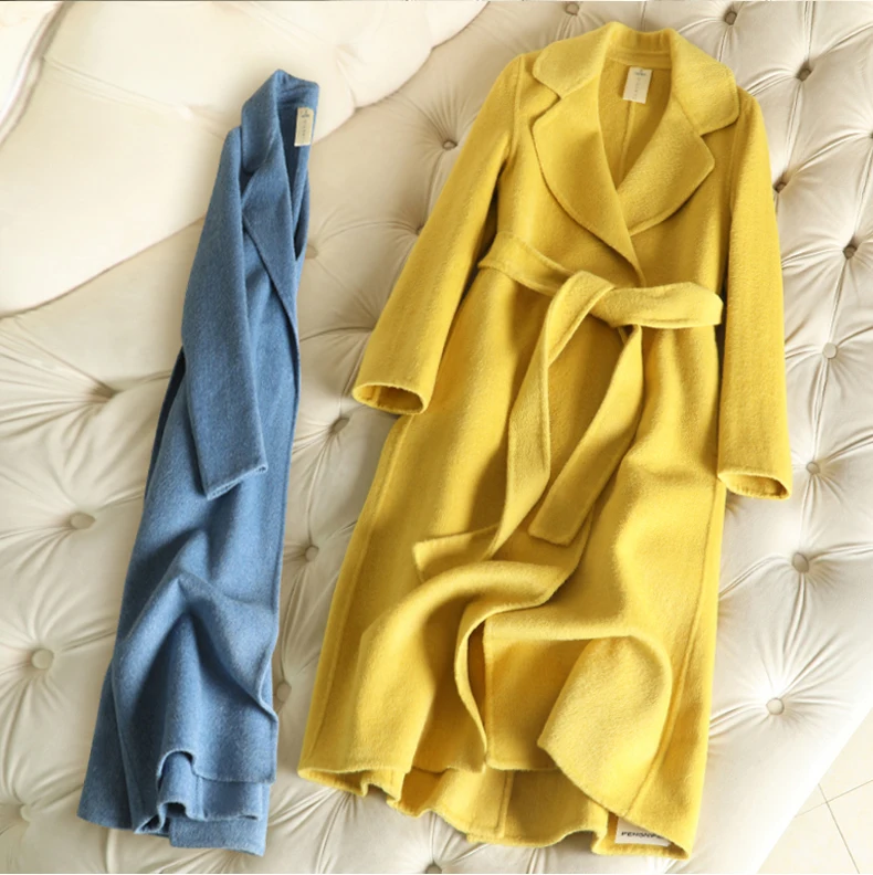 

2019 long double cashmere Winter Coat Women jacket autumn and winter new arrival 9colors