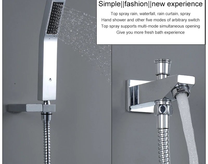 Bathroom Shower Set Accessories Faucet Panel Tap Thermostatic Mixer LED Ceiling Rainfall Shower jet System Led Mist Rain Shower (5)