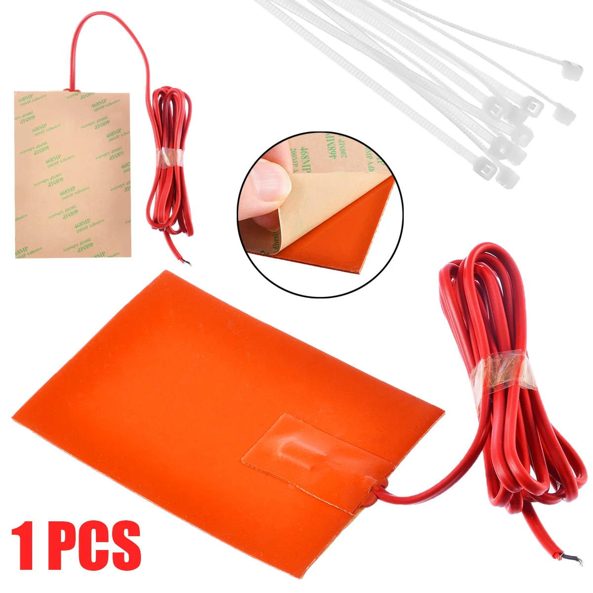 250W 9x13cm Engine Oil Pan Sump Tank Heater Pad Not With Plug 220-240V Silicone Heater Pad Block Hydraulic Tank Heating Plate