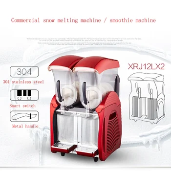 

Commercial red color 2 Tank snow slush machine 24L snow melting machine high capacity smoothie machine