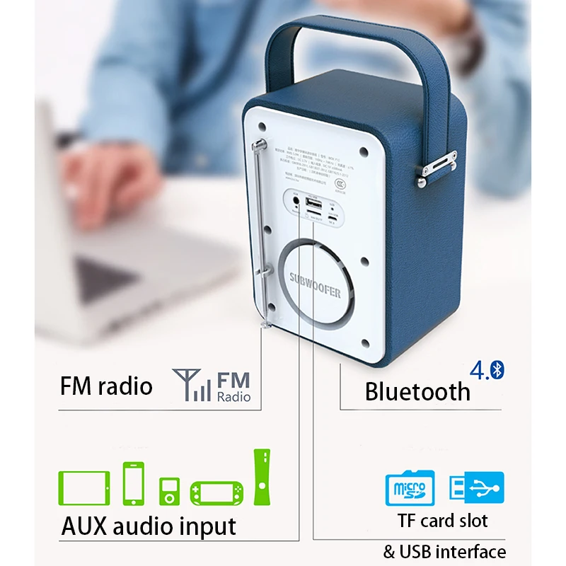 Горячая Высокое качество Bluetooth fm-радио Hands-free Звонки Настольный Будильник карта портативный мини беспроводной стерео плеер сабвуфер