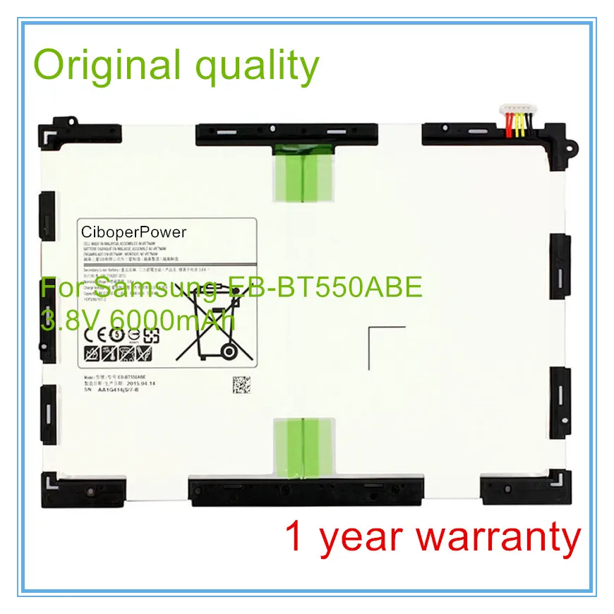 

Original quality 3.8V 6000mAh EB-BT550ABE Tablet Replacement Battery For Tab