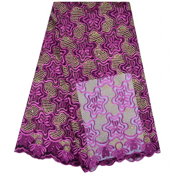 

2018 High Quality Embroidery Swiss Voile Laces, African Swiss Voile Lace Fabric For Wedding Dress 5 Yards A1222