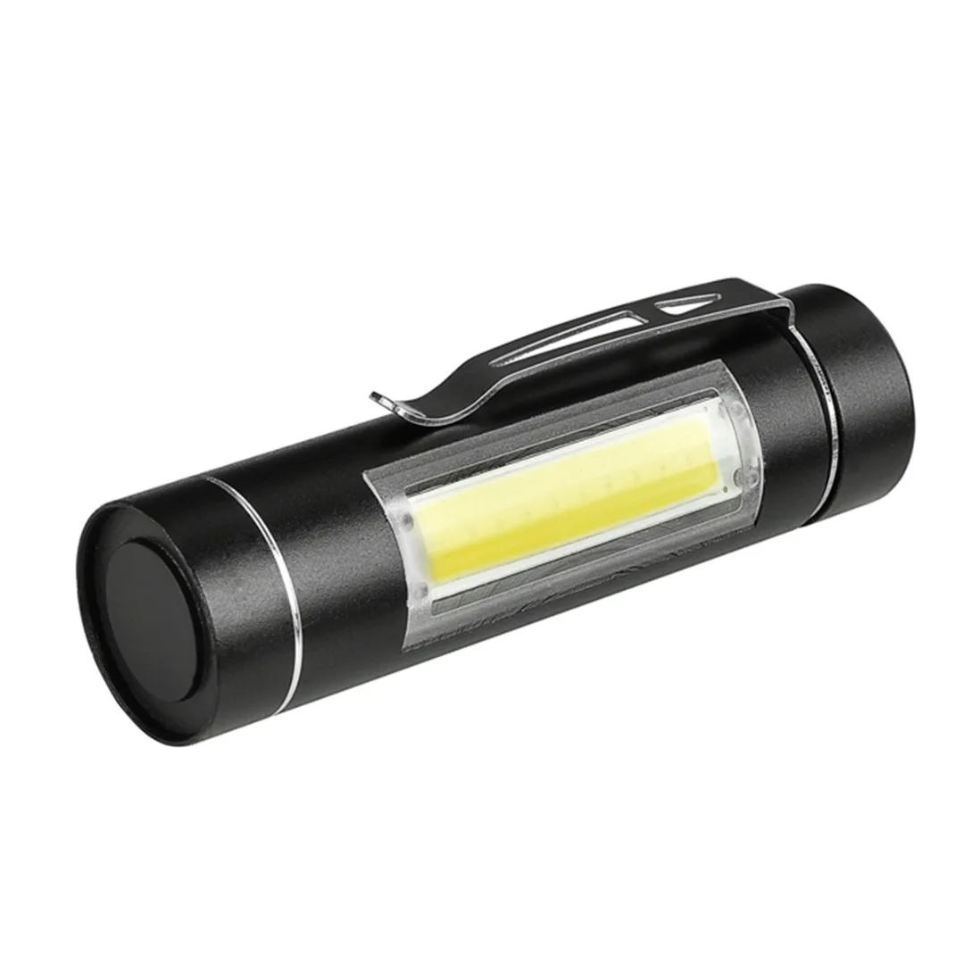 Super Portable Mini COB LED Flashlight 14500/AA Torch Working Pocket Pen Lamp With Clip Daily Waterproof Penlight