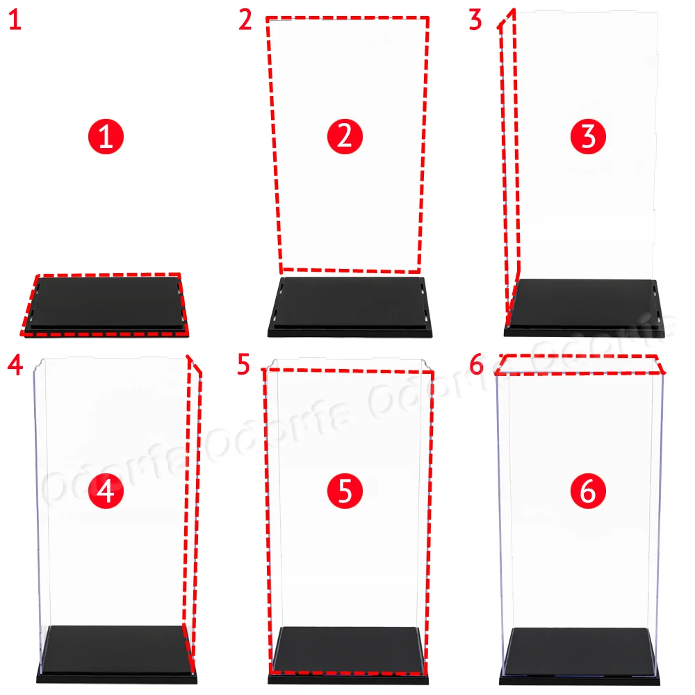 Odoria 37,2 см H акриловый чехол дисплея самосборки Perspex коробка пылезащитный большой размер