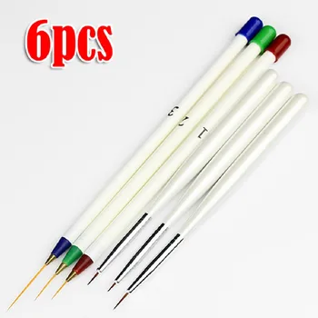 

6pcs/set Acrylic French Nail Art Liner Painting Drawing Pen Brush Brushes Makeup Tools Free Shipping In Russia