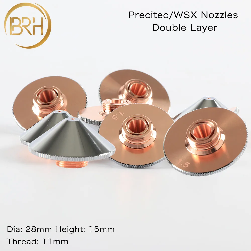 BRH режущих головок Precitec WSX Лазерная насадка одиночный/двойной Слои Dia.28mm H15 M11 Калибр 0,8-5,0 мм IPG/Highyag/Precitec лазер режущая головка