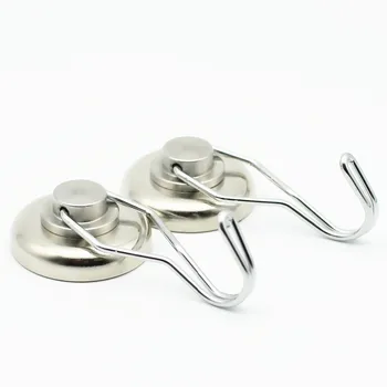 

40kg Pulling Magnet Hook Diameter 36mm Magnetic Pots with 360 degree Hook Strong Lifting Neodymium Kitchen Garage Tool Hanger
