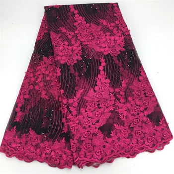 

2019 Latest French Laces Fabrics High Quality Tulle African Laces Fabric For Wedding Nigerian Tulle Lace Material free shipping