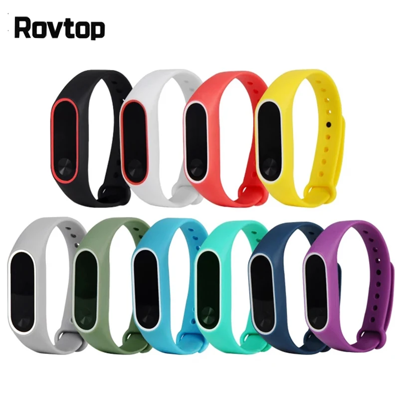 Rovtop модные браслеты для Xiaomi Mi Band 2 спортивные часы ремешок силиконовый на