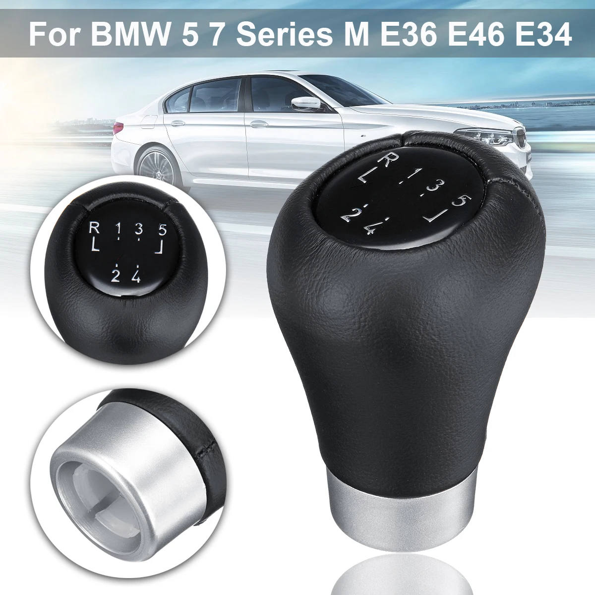 5 Speed Gear Shift Knob for BMW 5 7 series M E36 E46 E34 Real Leather