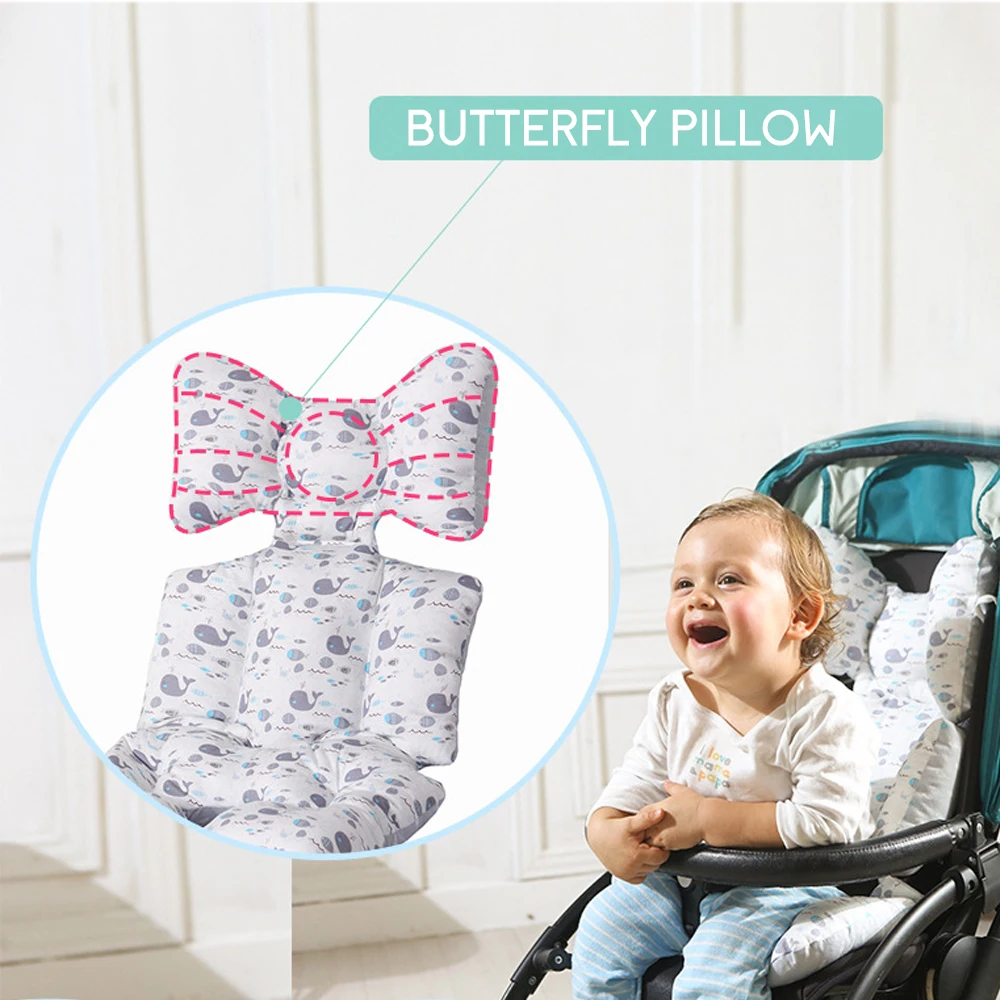 2 стороны печатные детские аксессуары для коляски матрас в коляску автомобильное сиденье мягкий хлопковый для младенцев коляска подушки
