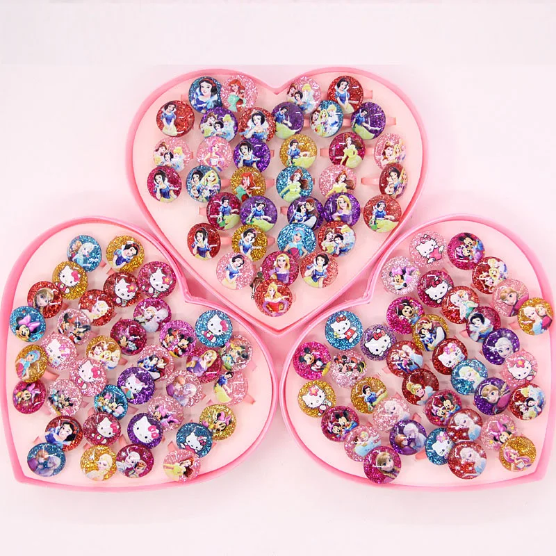 

36pcs Mixed Lots Cute Cartoon Lovely Animation Resin Rings for Children Kid Girls Baby adjustable Jewelry