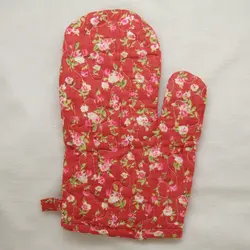 1 шт. cooksmart 100% хлопок (внутри и снаружи) духовки/перчатки красный фон Маленький милый цветок Разноцветные