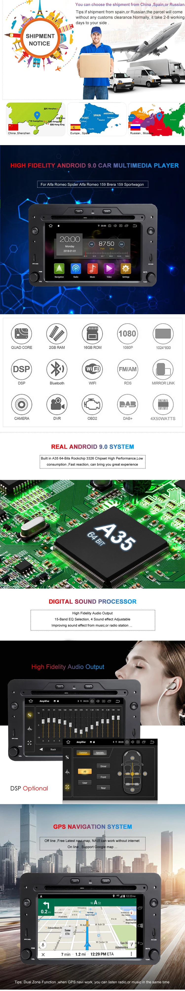 Top DSP Android 9.0 Car DVD Player for Alfa Romeo Spider Alfa Romeo 159 Brera 159 Sportwagon car radio gps navigation multimedia 0 Top DSP Android 9.0 Car DVD Player for Alfa Romeo Spider Alfa Romeo 159 Brera 159 Sportwagon car radio gps navigation multimedia 0