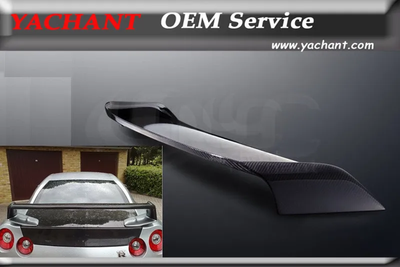 

Car-Styling FRP Fiber Glass Rear Trunk Spoiler without Base Fit For 2008-2015 R35 GTR CBA DBA Rear Spoiler Wing w/o Base