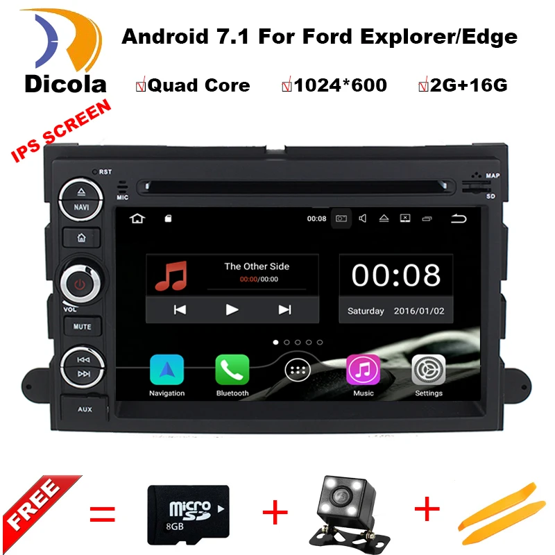 

Android 7.1 1024*600 Car DVD For Ford F150 Mustang Expedition Explorer Fusion 2006 2007 - 2009 Quad Core GPS Navigation