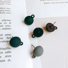 Forma redonda resina plástico parafuso prisioneiro brinco diy material pingente colar eardrop encantos jóias descobertas componente 10 pçs