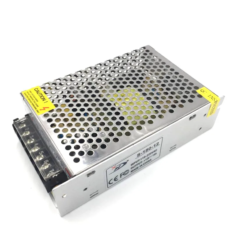 

AC 100-240V to DC 12V 15A 180W adapter charger Power Supply Adapter for Led Strips Lights Free shipping