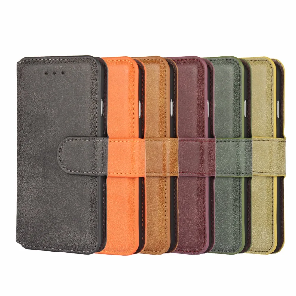 Anti-knock Mobile phone Case For iPhone 6 Grind arenaceous Flip Style Leather Cover With Card Holders 6Plus | Мобильные телефоны и