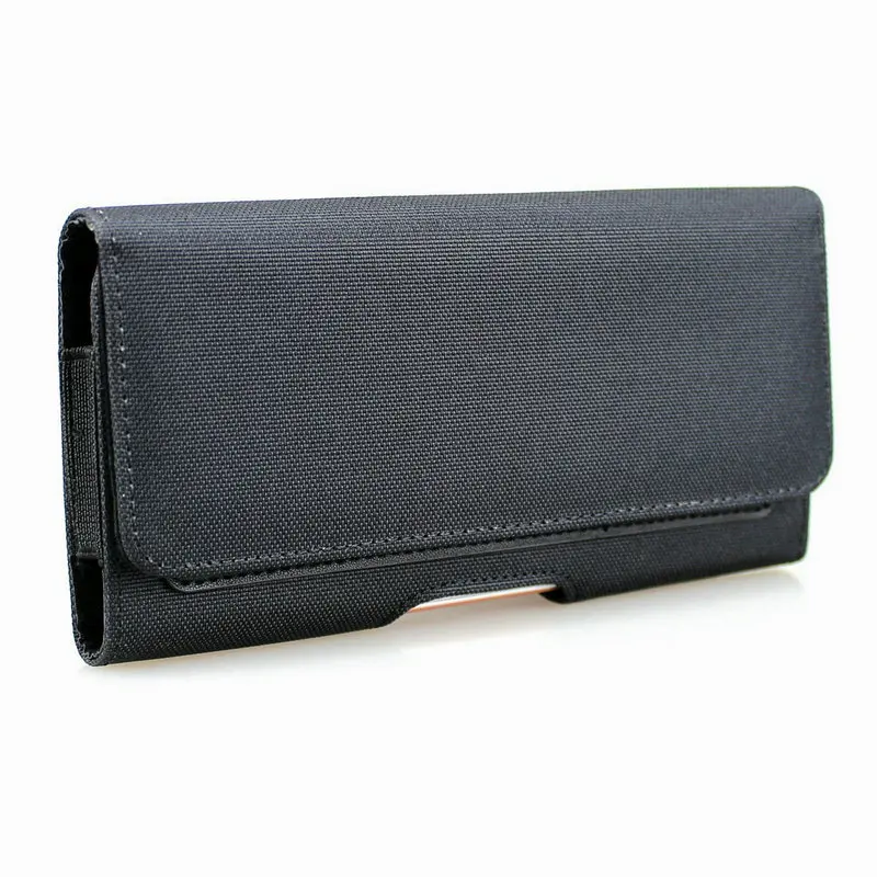 

For iPhone XS MAX Horizontal Nylon Holster Pouch with Belt Clip ID Card Slot For iPhone 8Plus /Samsung S9 Plus /Huawei Mate9