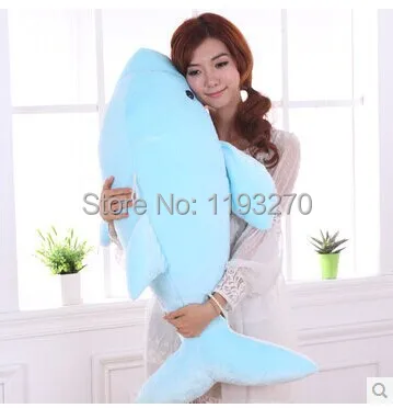 

stuffed animal 90 cm blue dolphin plush toy doll throw pillow birthday gift w3548