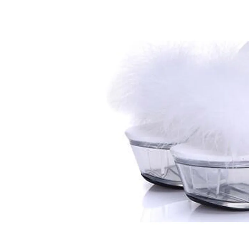 Г., летние босоножки на высоком каблуке, украшенные перьями и кристаллами женская свадебная обувь на платформе женские меховые шлепанцы на прозрачном каблуке WS0035