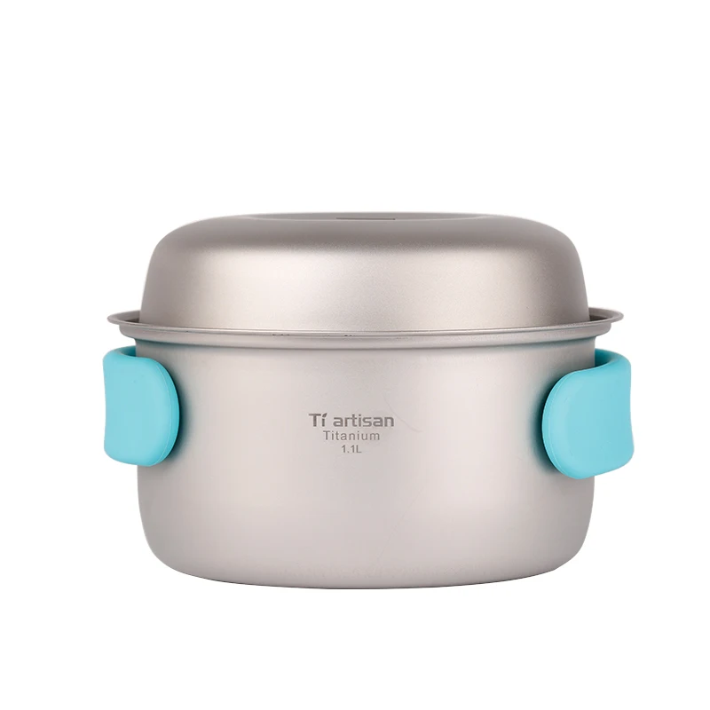 Tiartisan puro titanium olla conjunto portátil plegable olla de cocción y multi-función de camping al aire libre de utensilios de cocina Ta8501Ti