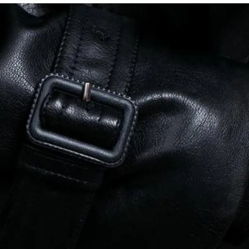Minglu кожаная мужская куртка роскошный черный мыть PU кожаный плащ для мужчин плюс размер 6xl модные двубортные мужские куртки