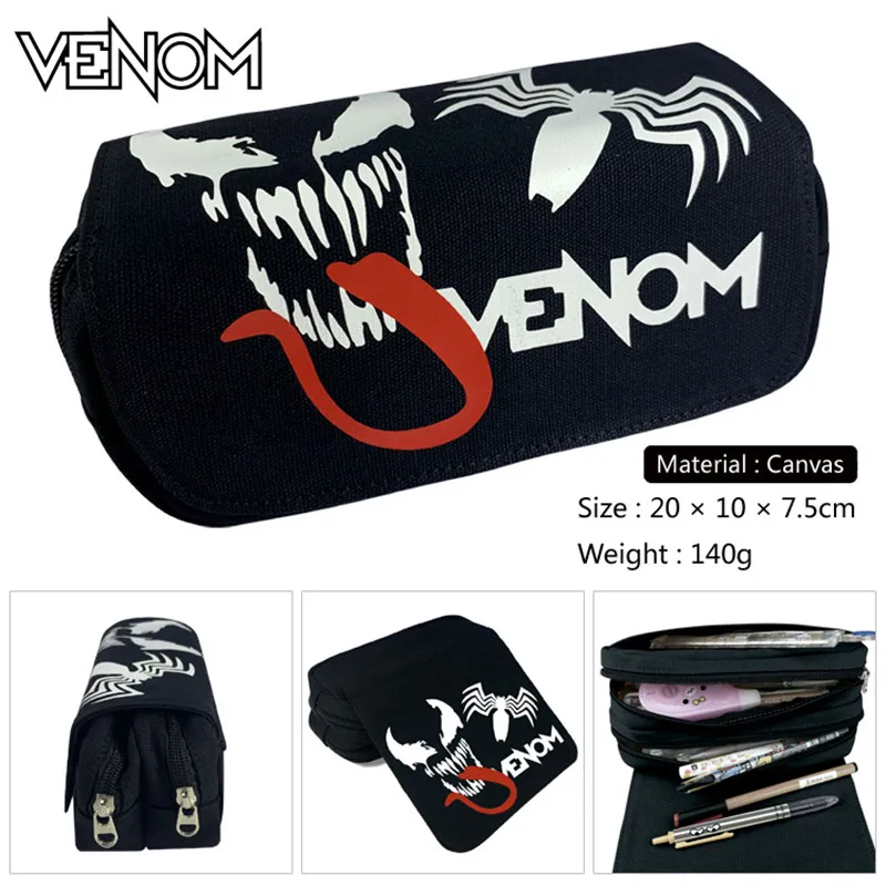 Кошелек Venom Comic Super Hero для мальчиков и девочек холщовый чехол карандаш школьные