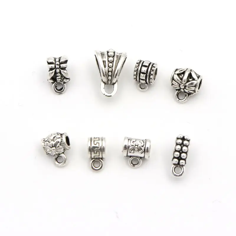 

Mixed 50pcs Tibetan Antique Silver Big Hole Link Beads Slide Connector Charms For Jewelry Making Findings Wholesale Accessories