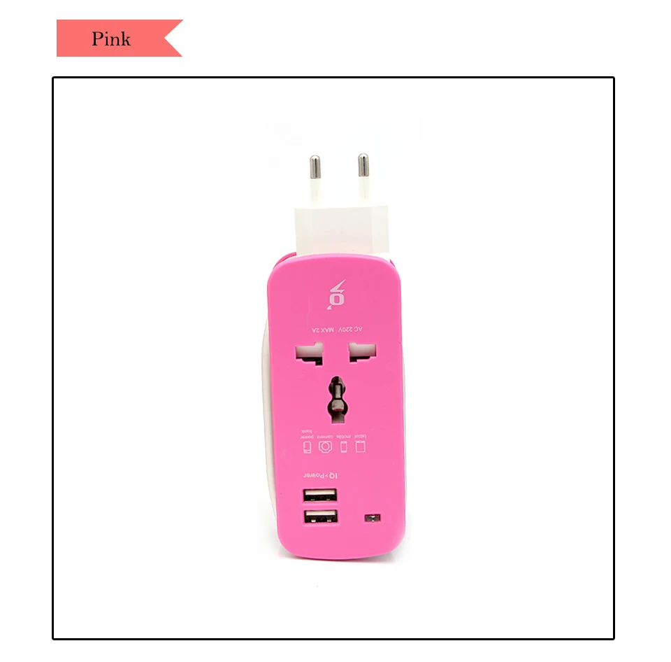 Colorful All in One Universal International Plug Adapter 2 USB Port World Travel Power Charger Adapter Extension Socket (14)