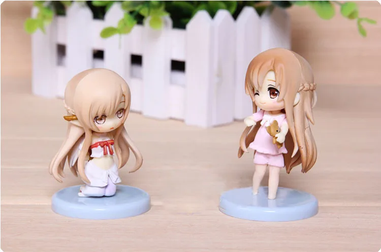 4 шт./компл. Женская искусство онлайн SAO Kirito Asuna Niitengo Q версия ПВХ фигурки модели
