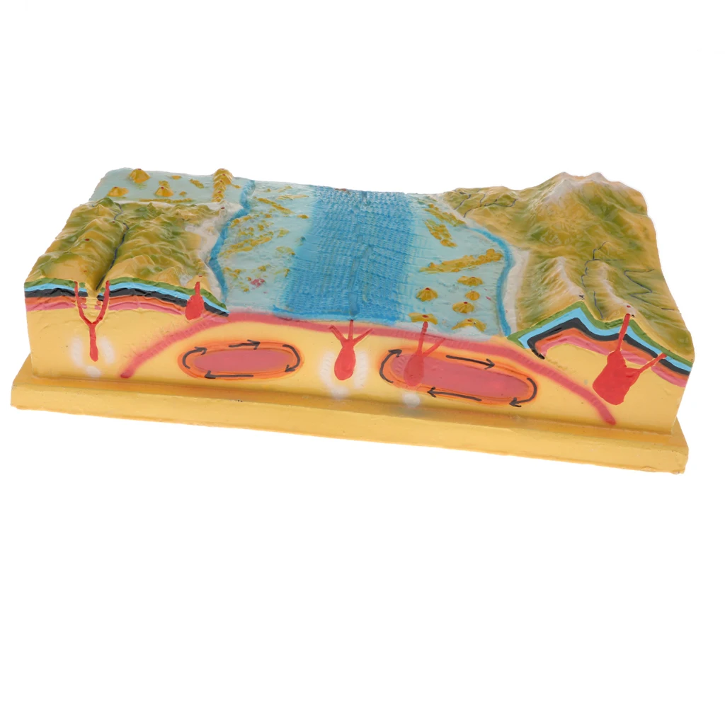 

School Geology Class Teaching Aids - 3D Plate Tectonics Model Display Kit, Include Sea-Floor, Mountain, Earth Crust and More