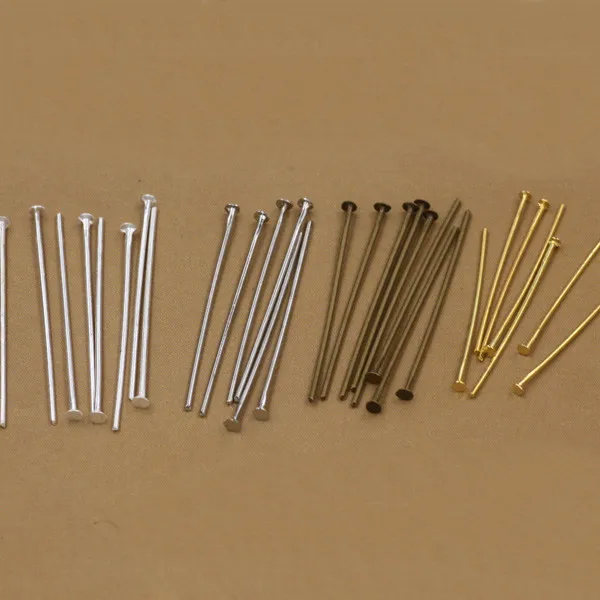 

SEA MEW 1000PCS 30mm Length Raw Brass Antique Bronze Silver T Shape Needles Connecting Pins For Jewelry Making DIY Components