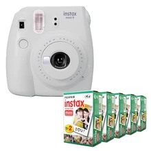 Fujifilm Instax дымчатый белый мини 9 камера+ Fuji белый край 100 фильм мгновенное фото