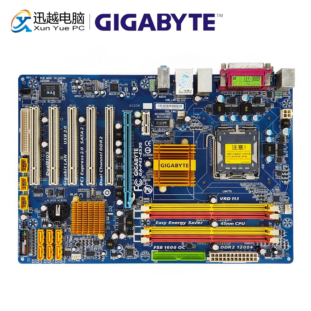 جيجابايت GA-P43-ES3G REV 1.0 سطح اللوحة P43-ES3G P43 المقبس LGA 775 ل النواة 2 DDR2 16G ATX الأصلية المستخدمة اللوحة جيجابايت GA-P43-ES3G REV 1.0 سطح اللوحة P43-ES3G P43 المقبس LGA 775 ل النواة 2 DDR2 16G ATX الأصلية المستخدمة اللوحة