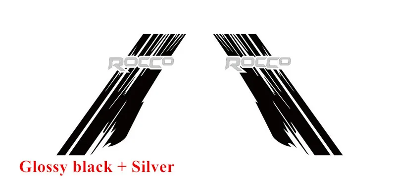Для Toyota Hilux Rocco графика виниловая наклейка автостайлинг багажник Декор стикер Авто тело индивидуальные наклейки спорт гоночные наклейки - Название цвета: glossy black-silver