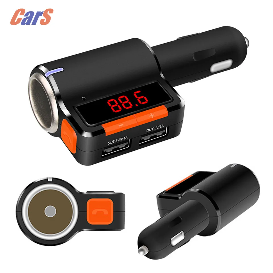Bluetooth fm передатчик модулятор Автомобильный MP3-плеер светодиодный дисплей двойной USB Автомобильное зарядное устройство bluetooth fm-передатчик автомобильный-Стайлинг