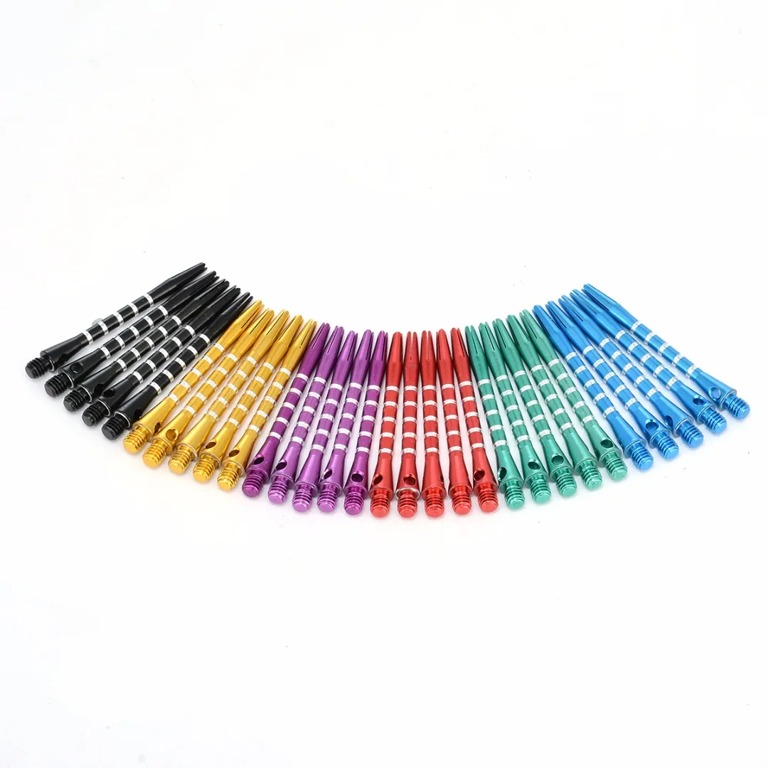 30pcs/lot 6 Colors Aluminum Colorful Darts Shafts Harrows Dart Stems Mixed Color Throwing