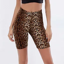 Новинка, женские шорты с леопардовым принтом в стиле панк, эластичные шорты с пуш-апом, женские модные шорты
