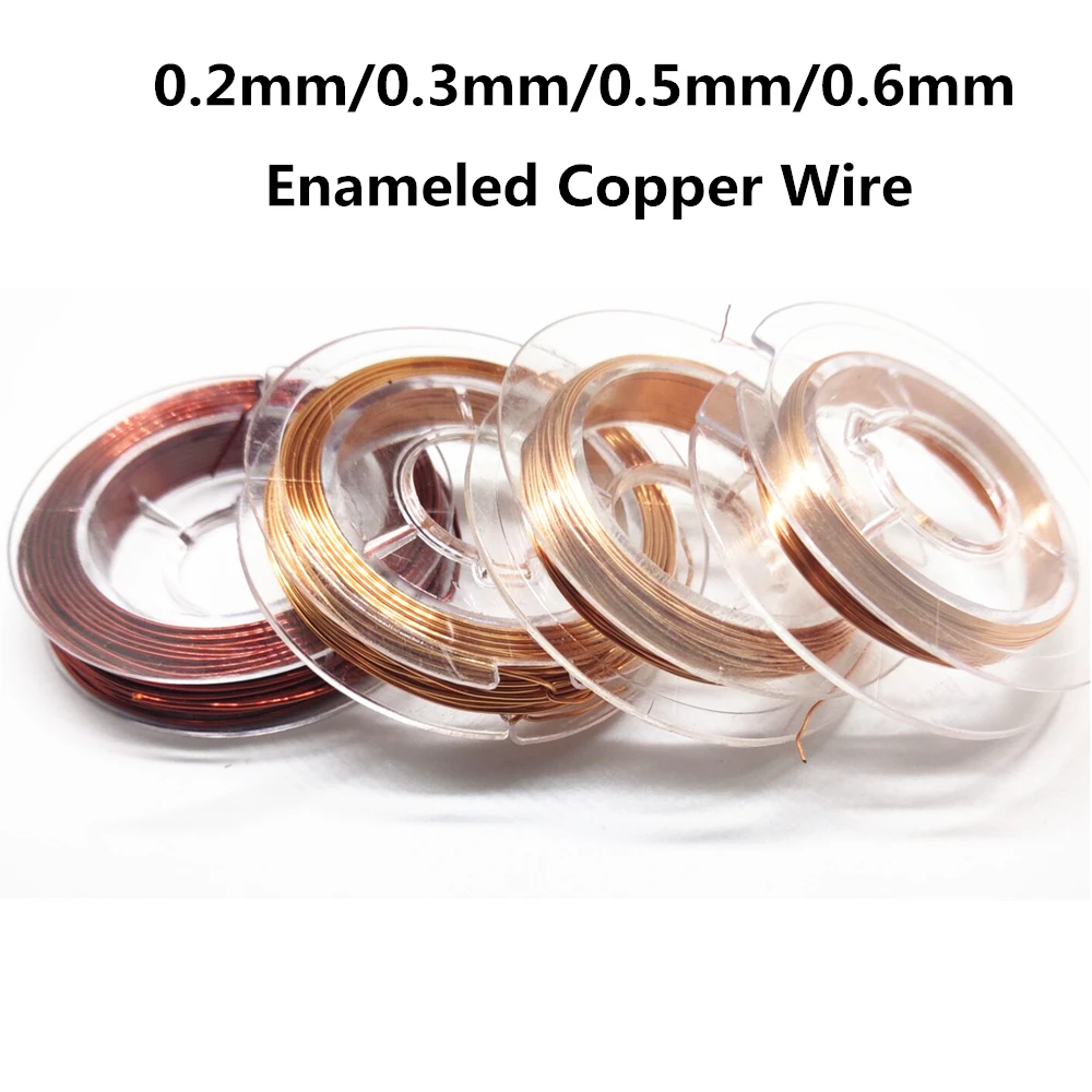 10Meter Magnet Wire 0.2mm 0.3mm 0.5mm 0.6mm Enameled Copper Wire Magnetic Coil Winding For Making Electromagnet Motor Model DIY