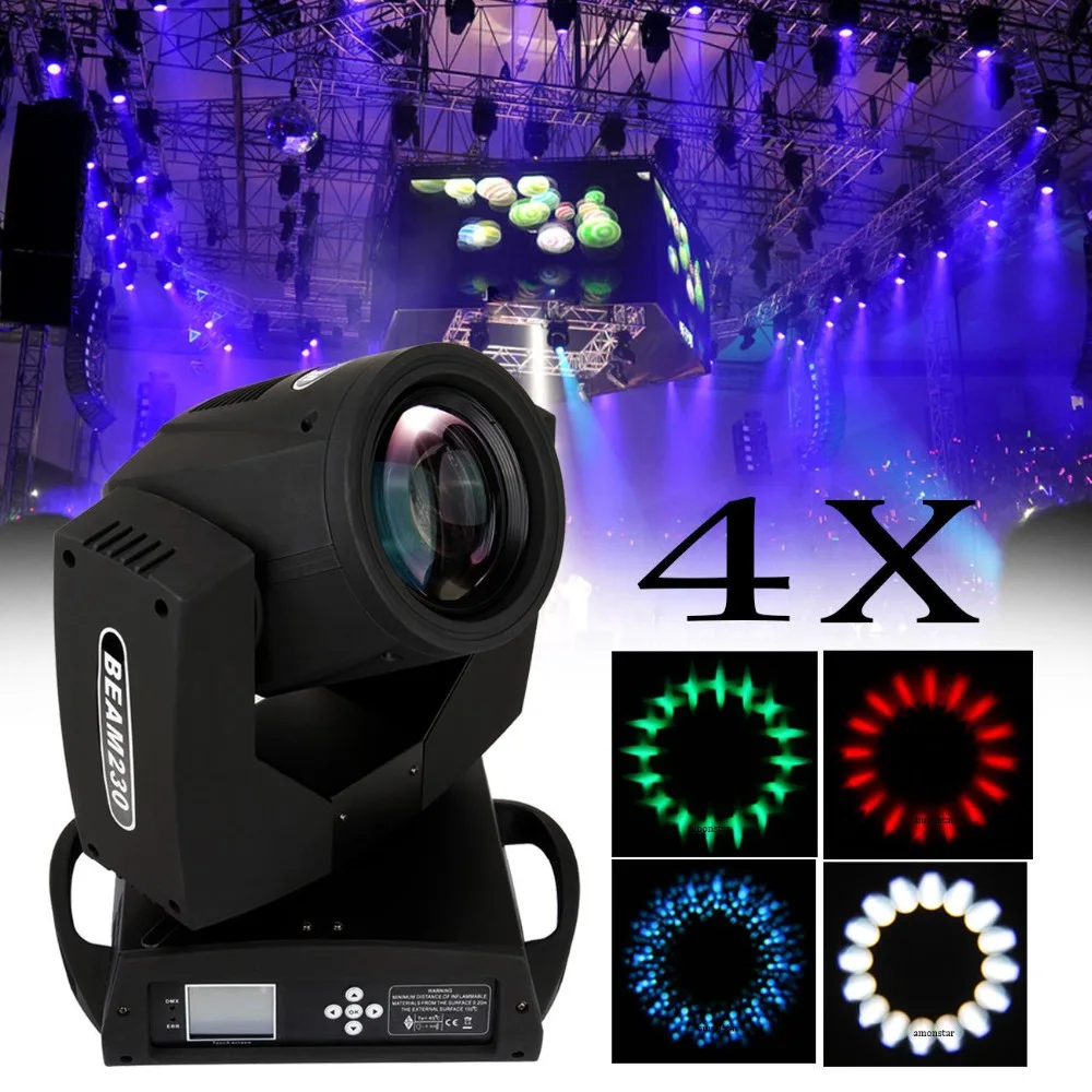 

4x 230W 16 Prism Moving head Light Osram 7R Gobo Beam Spot DJ Stage Party Bar Pub