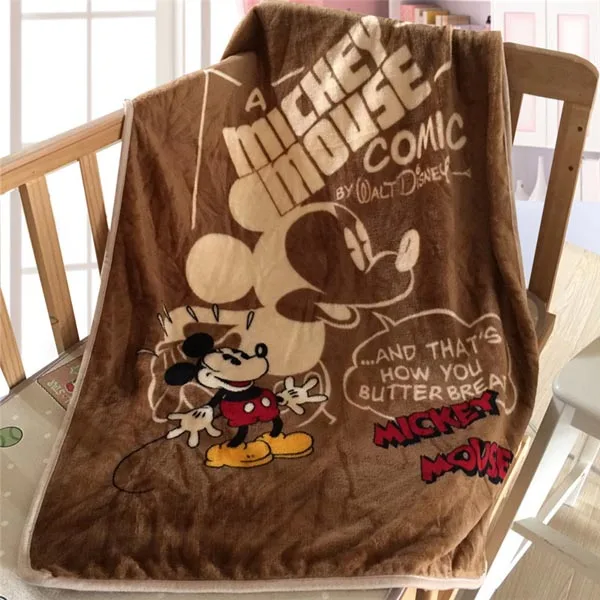 Disney классический нижнее белье для девочек с рисунком Минни Микки Мышь стежок Детские Одеяла Пледы 70x100 см для защиты детей и домашних животных Малый одеяло на детскую кроватку самолет - Цвет: Mickey