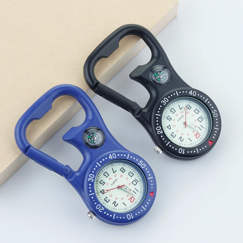 

2019 Carabiner clip pocket watch for nurse fob hiking climb medical sports watches vintage clock Mountaineering sports equipment