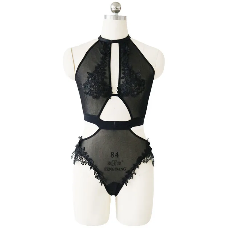 NITALY Sexy Embroidery lace Bralette Sets Women's Big Size Sheer Mesh Bralette Panties Set Halter Bra & Brief Sets Sexy Bodysuit