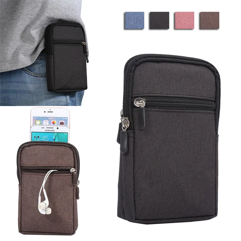 Case Cover Redmi 3s S2 3 6A 6 Pro 5 Plus 4X 4A 5A Note 5 Pro For Xiaomi Mi 8 Mi8 6.21 inch Outdoor 2 Pockets Universal Phone Pouch Bag (1)