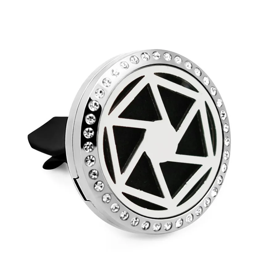 Tree of Life 30mm Crystal Stainless Steel Magnet Essential Oil Aroma Perfume Locket Car Diffuser Locket Vent Clip 10pcs Pads - Окраска металла: CZ230