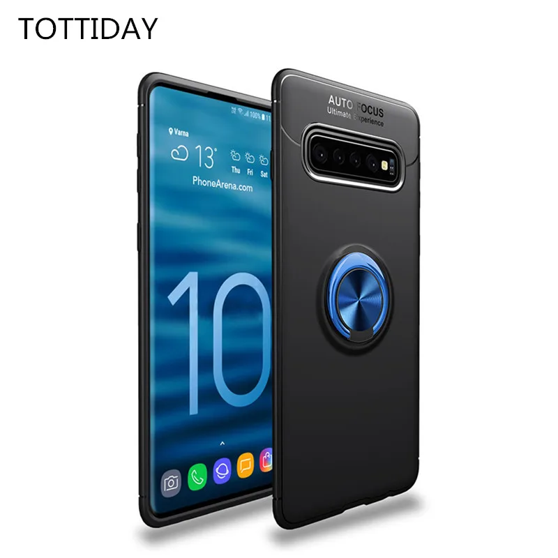 

Magnetic Ring Stand Case For Samsung S10 Luxury Full Cover Case Shockproof Car Phone Holder case for Galaxy S 10 TOTTIDAY