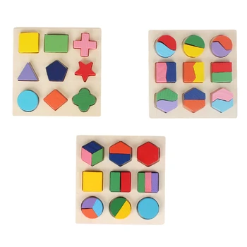 

Children's Wooden Toys Geometric Scoreboard Education Toy Shape Cognitive Puzzle Early Learning Montessori